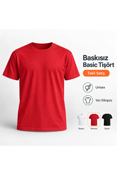 Genel Markalar Baskısız Basic Unisex Tişört