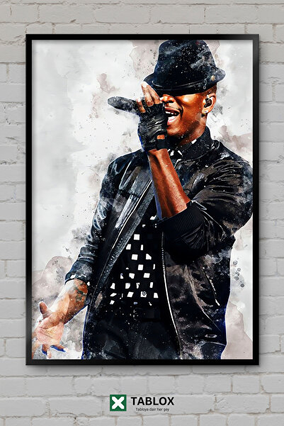 TABLOX Ne Yo Singer Rnb Μουσική Πορτρέτο Αφίσα Τέχνης Κορνιζαρισμένο Διακοσμη...