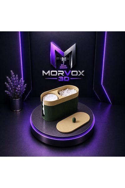 Morvox 3D Kapaklı Pamuk ve Kulak Çubuğu Organizeri – 2 Bölmeli Banyo Düzenleyici