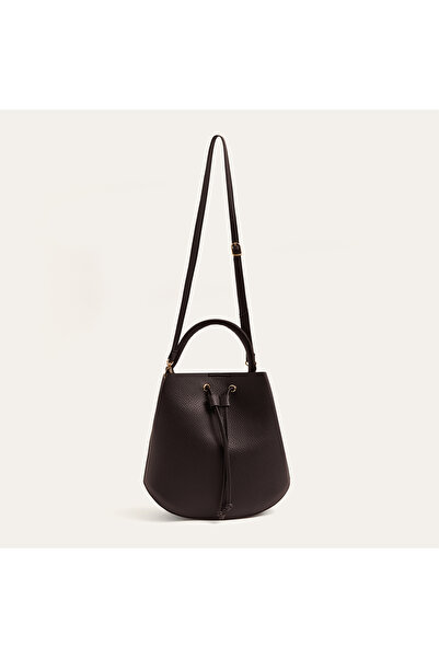 Mudo Women's Brown Drawstring Shoulder Bag