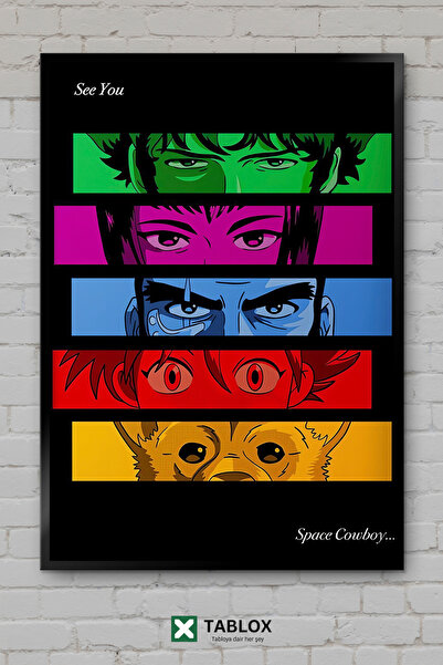 TABLOX Cowboy Bebop Anime Space Cowboy Jazz Tablou decorativ MDF înrămat retr...