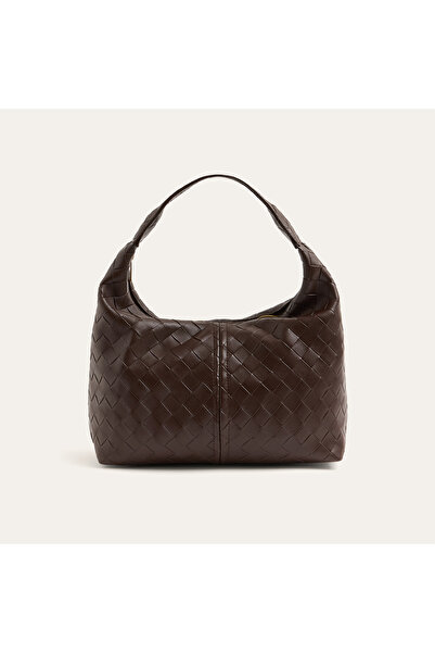 Mudo Women's Brown Knitted Look Handbag
