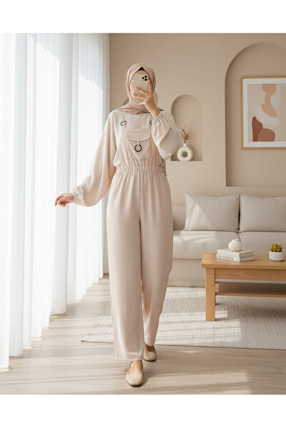Modamorfo 7023 strap gardener overalls - beige