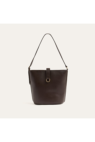 Mudo Women's Brown Buckle Shoulder Bag