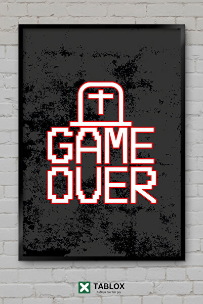 TABLOX Game Over Το παιχνίδι έχει τελειώσει Gamer Neon Αφίσα τοίχου με διακοσ...