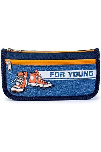 KASTWAVE Pencil Case with Fashionable Canvas Shoe Shape, Orange Pen Pouch Org...