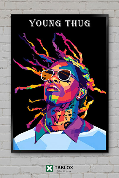 TABLOX Young Thug Ράπερ Ράπερ Χιπ Χοπ Μουσική Πορτρέτο Αφίσα Πλαίσιο Εμφάνιση...