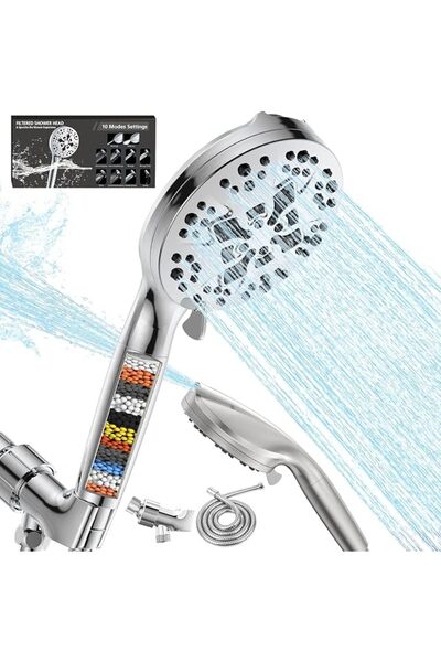 HOOKOR High Pressure Shower Head Set, Shower Head With Hard Water Filter,8 Sp...