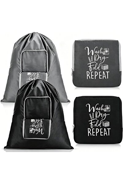 Tazweeq 2 Pcs Travel Laundry Bags, Dirty Clothes Organizer with Drawstring Ha...
