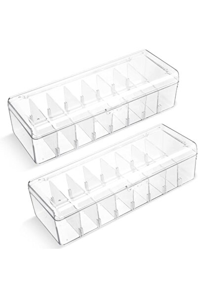 EXCEFORE Trading Card Storage Box, 2Pack Playing Card Deck Cases with Removab...