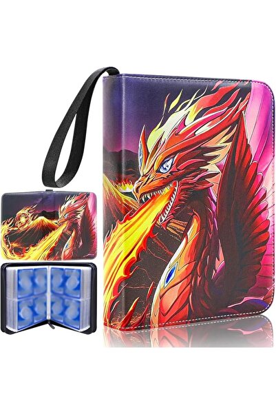 ALMEKAQUZ Card Binder 4-Pocket with 50 Removable Sleeves-Can Hold 400 Cards, ...