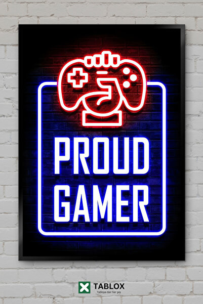 TABLOX Proud Gamer Jucător mândru, Poster retro pentru jocuri, Tablou decorat...