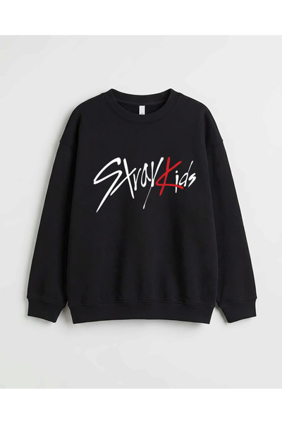 Let's Wear سترة رياضية طويلة الأكمام مطبوعة من Straykids ذات ياقة دائرية