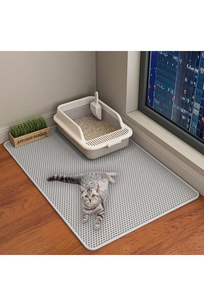 Supreouts Cat Litter Mat, Double Layer, Non-Slip, Waterproof, Easy Clean, Sof...