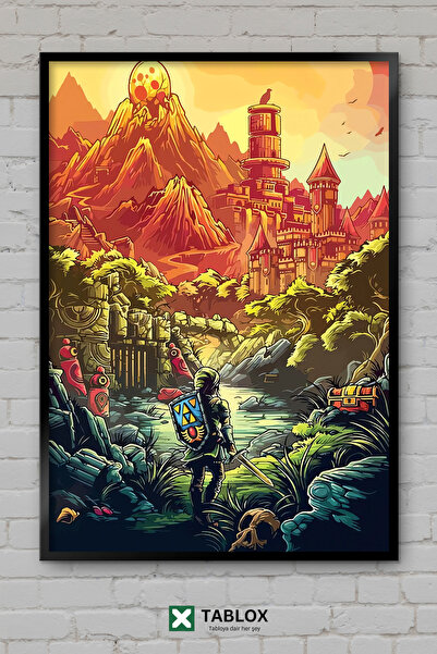 TABLOX Breath Of The Wild Zelda Παιχνίδι Φανταστική Αφίσα με Κορνίζα Διακοσμη...
