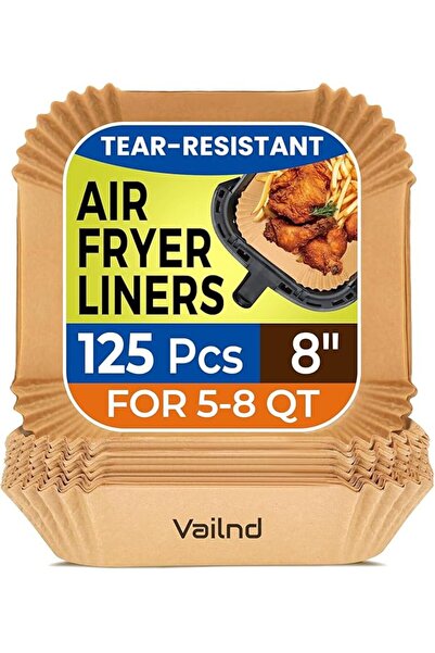 vailnd Air Fryer Paper Liners,125Pcs Parchment Paper, Air Fryer Disposable Pa...