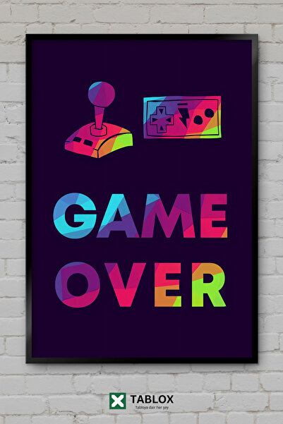 TABLOX Game Over Το παιχνίδι έχει τελειώσει Gamer Neon Αφίσα τοίχου με διακοσ...