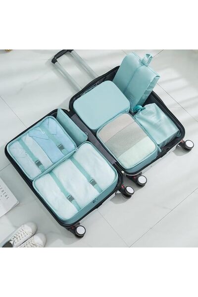 ALMEKAQUZ 7 Pcs Packing Cubes, Travel Luggage Organizers with Shoe Bag Toilet...