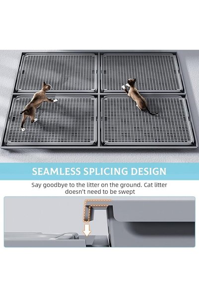 HASTHIP Cat Litter Mat, Double Layer Mesh Grid Litter Trapper for Litter Box, Anti Tracking Catcher