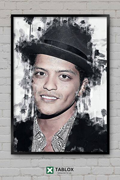 TABLOX Bruno Mars Τραγουδιστής Ποπ Μουσική Φανκ Πορτρέτο Κορνίζα με εμφάνιση ...