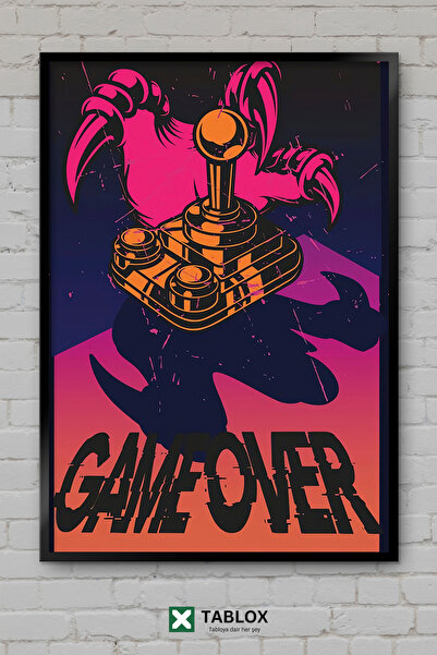 TABLOX Game Over Το παιχνίδι έχει τελειώσει Gamer Neon Αφίσα τοίχου με διακοσ...