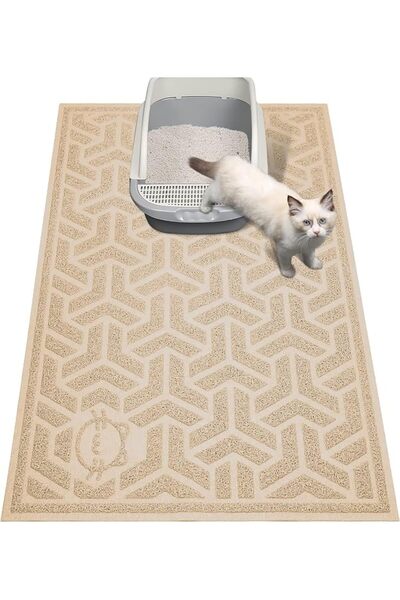Khazna Extra Large Cat Litter Mat, Soft on Kitty Paws, Waterproof Durable Lit...