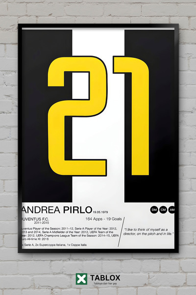 TABLOX Andrea Pirlo Fudbaler Fudbalska italijanska legenda Zvezda Okvir Izgle...