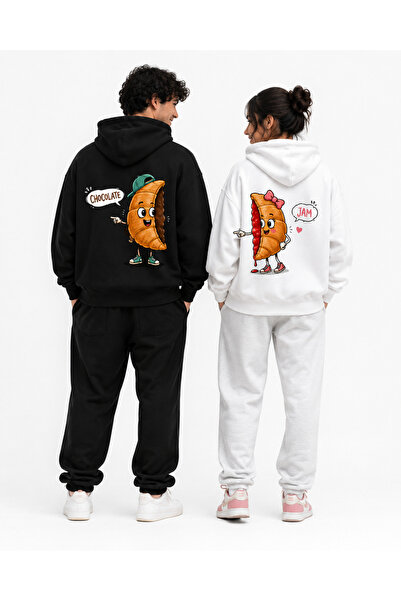 Mondschein Sevgili Kombini 2-pack Oversize Unisex Φούτερ με κουκούλα με στάμπ...