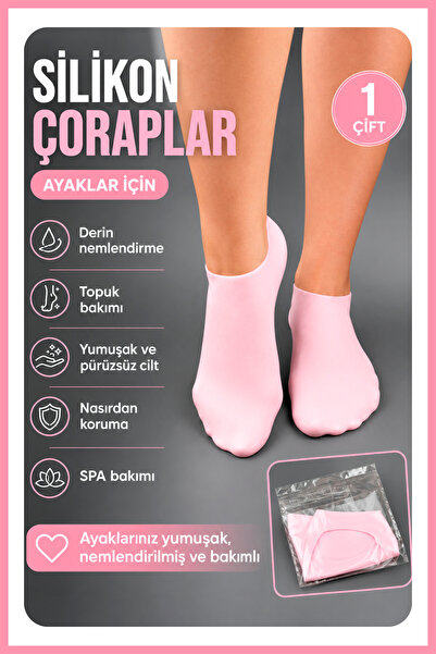 Nera Classy 1 Çift Silikon Ayak Maskesi, Topuk Çorabı Ayak Bakım ve Nemlendir...