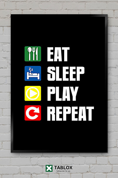 TABLOX Gaming Gamer Jucător Joc Retro Poster Decor Artă Încadrat Decorativ MD...
