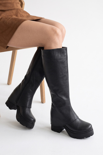 SH SİLVER MODA New Season Slip-On Women's Boots with Wedge Heels