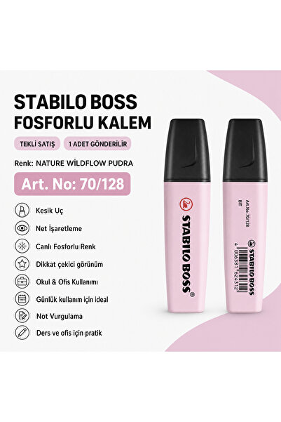 Stabilo BOSS Fosforlu Kalem 1 Adet – Metin İşaretleme Kalemi