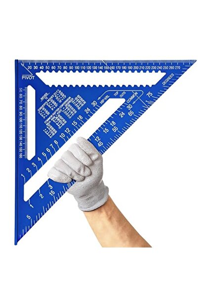 GENERAL 12 Inch Aluminum Alloy Triangle Ruler, Speed Square (Blue)