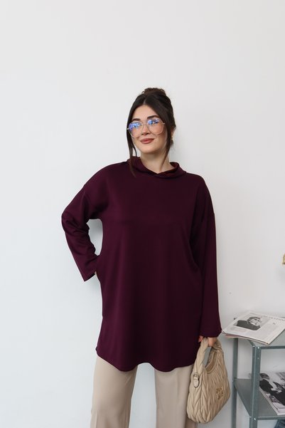Moda Lippa Hanorac cu glugă bordeaux