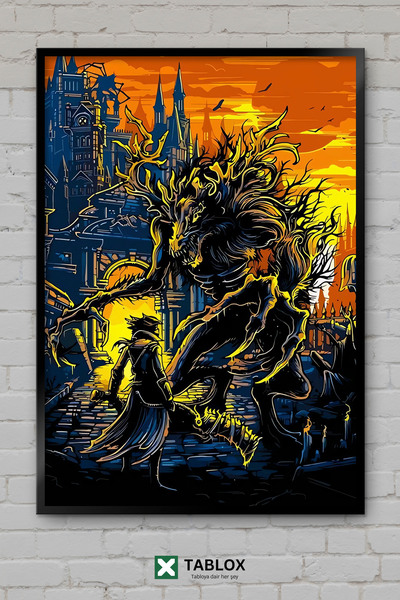 TABLOX Bloodborne Game Souls Poster gotic întunecat cu aspect de cadru, pictu...