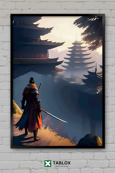 TABLOX Sekiro The Wolf Samurai Game Ninja Ιαπωνικό Διακοσμητικό Πίνακα Ζωγραφ...