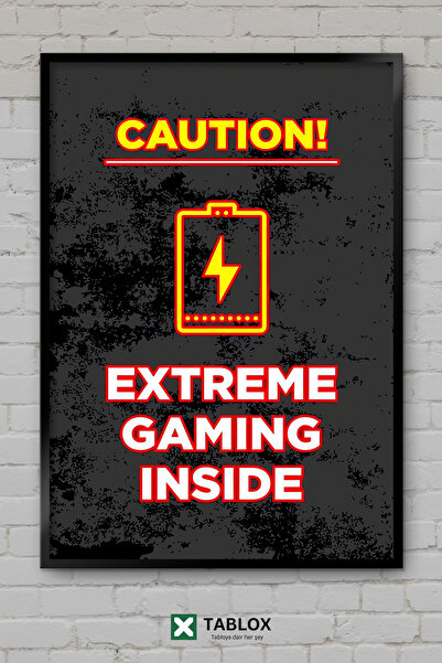 TABLOX Αφίσα Gaming Gamer Neon Διακοσμητικό Έργο Τέχνης Τοίχου με Κορνίζα Δια...
