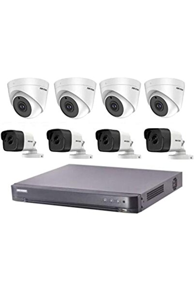 Hikvision طقم كاميرات عالية الدقة 5 ميجابكسل، 4 كاميرات داخلية و4 كاميرات خار...