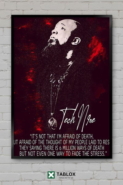 TABLOX Tech N9ne Rapper Pevač Hip Hop Muzika Portret Uramljen Dekorativni MDF...