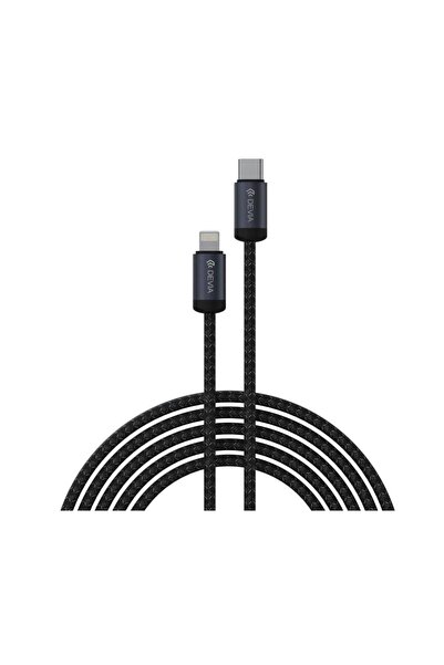 Devia gracious series usb-c to lightning 27w fast cable 3a, 3m - black ec645