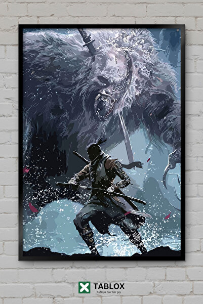 TABLOX Sekiro Shadows Die Twice Game Samurai Ninja Tablou decorativ din MDF c...