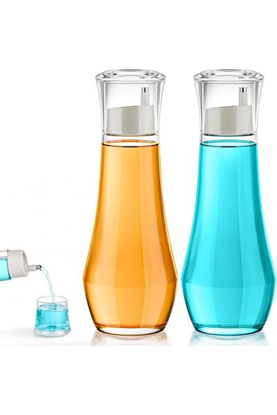 GENERAL Glass Mouthwash Dispenser for Bathroom, 8.8OZ Mouth Wash Container Bo...