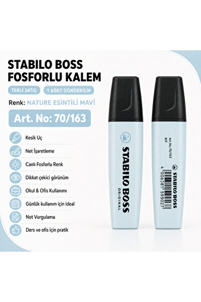 Stabilo BOSS Fosforlu Kalem 1 Adet – Metin İşaretleme Kalemi