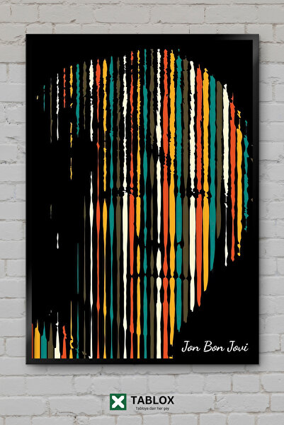 TABLOX Bon Jovi bend muzika rok pevač portret poster uokviren dekorativni MDF...