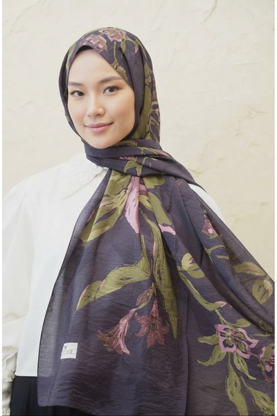 ABAD DESİNG Orchid Pattern Premium Tensel Shawl