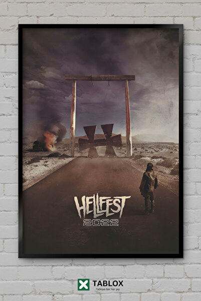 TABLOX Hellfest Festivalul de muzică metal rock din Franța Poster cu aspect d...