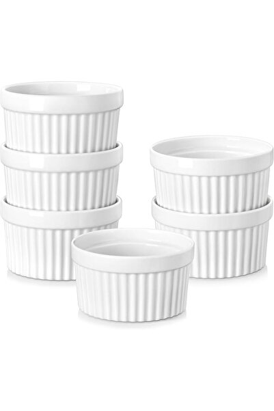 Malacasa Ramekins 4 oz Oven Safe, Porcelain Creme Brulee Ramekins Pudding Cus...