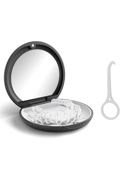 JOYZZZ Retainer Case, Dental Mouthguard Case Orthodontic Retainer Case with M...