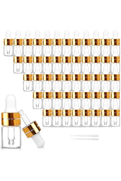 ALMEKAQUZ 50 Pack 2ml Clear Glass Dropper Bottles with Plastic Droppers, Mini...