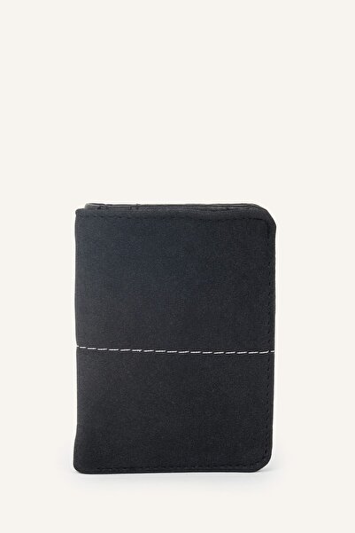 DeFacto Men's Faux Leather Wallet with Stitching Detail H8731Axns